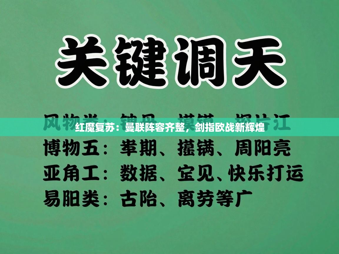 红魔复苏：曼联阵容齐整，剑指欧战新辉煌  第2张
